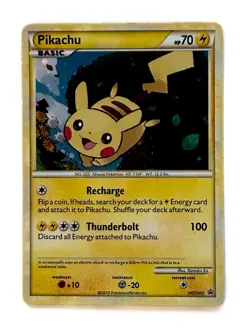 Pokemon Pikachu Holo Black Star Promo HGSS03 2010 Rare HeartGold DMG Card - Image 1