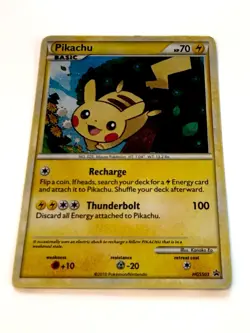 Pokemon Pikachu Holo Black Star Promo HGSS03 2010 Rare HeartGold DMG Card - Image 3