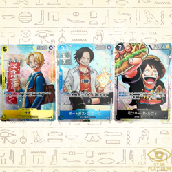 3 Card Set Promo Japanese ONE PIECE Card Game Strongest Three Brothers - NM - Image 1