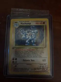 (SEALED) 1st edition Pokemon MACHAMP Card (BASE Set) 8/102 Holo Rare - Image 1