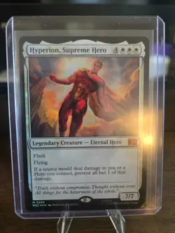 Hyperion, Supreme Hero #0599 MTG Marvel Rare Foil Fresh NM - Image 1