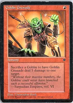 Goblin Grenade (Rush) C Fallen Empires LP MTG - Image 1