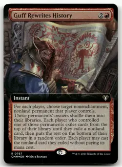 Guff Rewrites History (Extended Art) #767 (Foil) NM Commander Masters Magic MTG - Image 1
