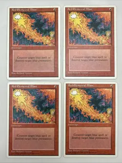 Red Elemental Blast x4 MTG Fourth 4th Edition 4x Magic Very Good Moderate Play - Image 1