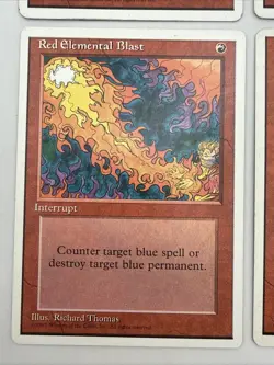 Red Elemental Blast x4 MTG Fourth 4th Edition 4x Magic Very Good Moderate Play - Image 2
