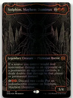 Solphim, Mayhem Dominus (Oil Slick Raised Foil) #354 NM Phyrexia All Will Be One - Image 1