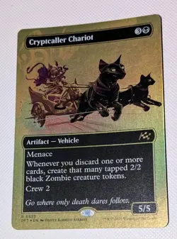 MTG *FOIL BORDERLESS 1ST PLACE* Aetherdrift Rare CRYPTCALLERS CHARIOT NM - Image 1