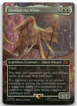 Gandalf the White (Borderless) #442 (Foil) (NM) Lord of the Rings LTR Magic MTG - Image 1