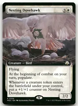Nesting Dovehawk (Extended Art) #104 (NM) March of the Machine MOC Magic MTG - Image 1