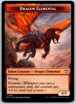 Dragon Elemental // Bird Illusion 2-Sided Token Outlaws of Thunder Junction MTG - Image 1