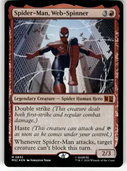 Spider-Man, Web-Spinner (FOIL) 832 Commander: Marvel Super Heroes MTG NM - Image 1