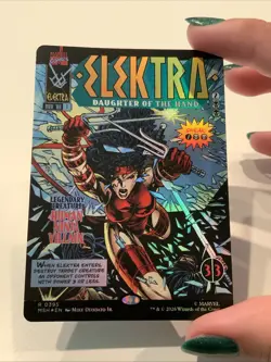 Elektra, Daughter Of The Hand Borderless Foil Marvel Super Heroes Mtg NM 0395 - Image 1