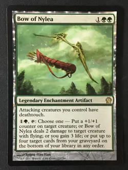 MTG Theros #153 Bow of Nylea Legendary Enchantment Artifact NM - Image 1