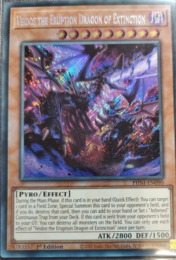 Veidos The Eruption Dragon of Extinction PHNI-EN090 Secret RARE 1st Ed. YuGiOh - Image 1
