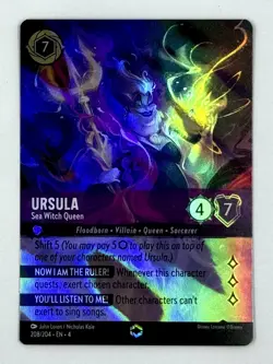 2024 Disney Lorcana Ursula Sea Witch Queen #208 Ursula’s Return Enchanted NM/M - Image 1