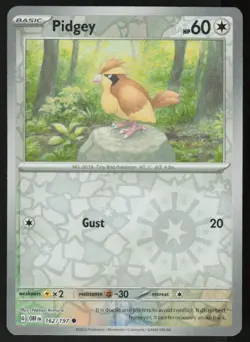 Pidgey 162/197 Common Obsidian Flames Pokemon Reverse Holo Near Mint - Image 1