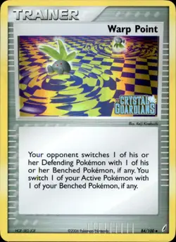 Pokemon Card Warp Point ex Crystal Guardians Reverse Holo 84/100 2006 NM - Image 1