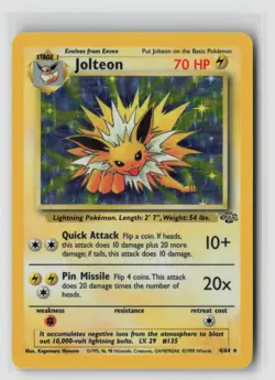 Jolteon #4/64 Jungle Holo Rare Pokemon TCG MP - Image 1