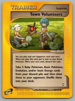 Town Volunteers 136/147 Uncommon Aquapolis Pokemon Lightly Played - Image 1
