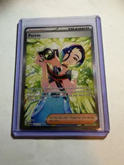 Pokemon TCG Perrin 220/167 Twilight Masquerade Trainer-Supporter Full Art Holo - Image 1