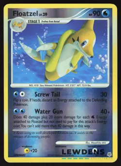 Floatzel - 26/130 - Rare Reverse Holo - Diamond & Pearl Base - Pokemon Card - Image 1