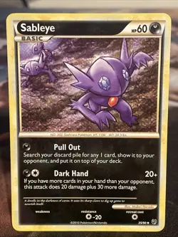 Pokemon Card HeartGold SoulSilver Undaunted 35/90 Sableye - Image 1