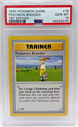 Pokemon Breeder Base Set 1st Edition Trainer #76 PSA 10 Gem Mint - Image 1