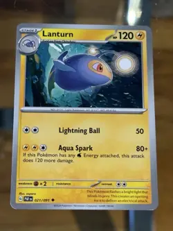 Lanturn 021/091 Paldean Fates Pokemon Card - Image 1