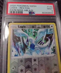 2020 Pokemon SWSH Darkness Ablaze Lugia Reverse Foil #140 PSA MINT 9 - Image 3