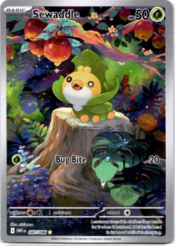 Pokemon TCG Sewaddle 087/086 White Flare Holo Illustration Rare Near Mint - Image 1