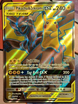 Pokemon Pikachu & Zekrom GX Tag Team 162/181 Team Up - NM Near Mint Condition - Image 1