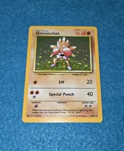 Pokemon TCG Hitmonchan Base Set 7/102 Holo 1999-2000 Wizards Base Set Copyright - Image 1