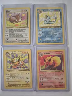 Pokemon TCG Jungle Set Eevee, Vaporeon, jolteon, and Flareon Non Holo Unlimited - Image 1