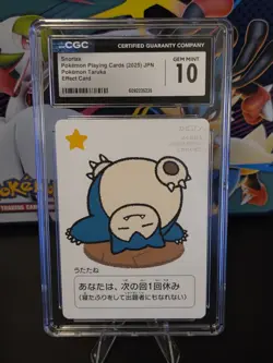CGC 10 - Pokemon Taruka Snorlax Promo Picture Playing Card Japan Original - Image 1