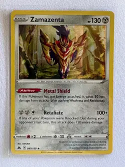 ZAMAZENTA 097/159 HOLO RARE CROWN ZENITH POKEMON NM - Image 1