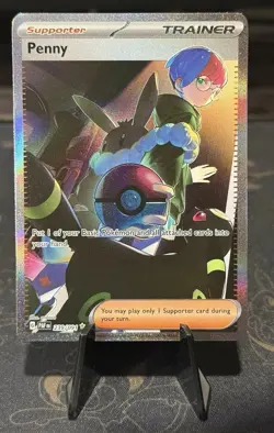 Pokemon TCG Penny Paldean Fates Trainer Holo Card 239/091 Illustration Rare NM - Image 1