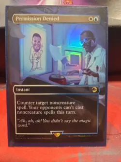 Permission Denied (Borderless) -Foil Near Mint MTG - Image 1