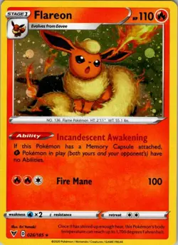 Flareon 026/185 Holo Promo Miscellaneous Cards & Products Pokemon Holo LP - Image 1