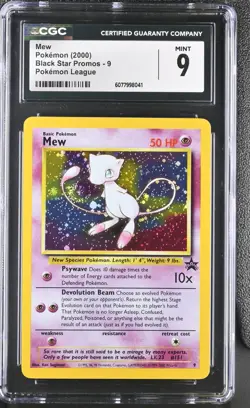 Mew Promo 9 Holo CGC 9 Black Star Promo Pokemon League 2000 Holo Pokemon Card - Image 1