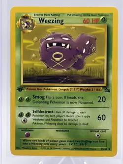 Pokemon TCG Weezing 1st Edition Uncommon Card Fossil, 45/62 - Image 2