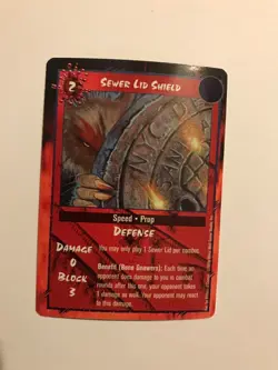 SEWER LID SHIELD : RAGE LOFR 1998 CCG Combat card, White Wolf werewolf TCG, NM - Image 1