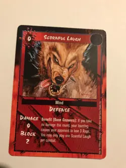 SCORNFUL LAUGH : RAGE LOFR CCG Combat card, White Wolf 1998 werewolf TCG, NM - Image 1