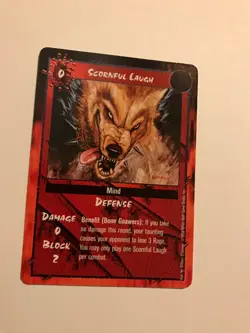 SCORNFUL LAUGH : RAGE LOFR CCG Combat card, White Wolf 1998 werewolf TCG, NM - Image 2