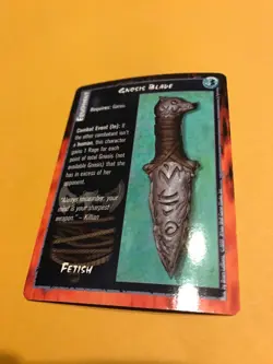 GNOSIS BLADE : RAGE LOFR CCG Sept card, White Wolf werewolf TCG, Equipment - Image 1