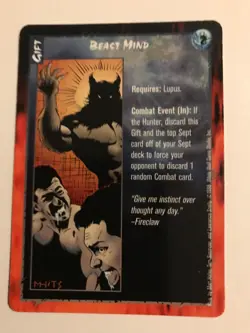 BEAST MIND : RAGE 1998 LOFR CCG Sept card, White Wolf werewolf TCG Gift, Lupus - Image 1