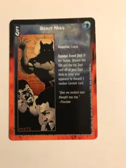 BEAST MIND : RAGE 1998 LOFR CCG Sept card, White Wolf werewolf TCG Gift, Lupus - Image 2