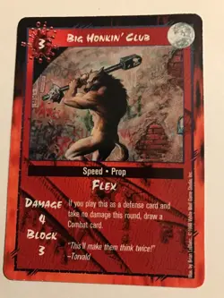 BIG HONKIN’ CLUB : RAGE LOFR 1998 CCG Combat card, White Wolf werewolf TCG, NM - Image 1
