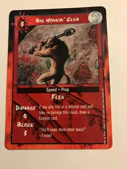BIG HONKIN’ CLUB : RAGE LOFR 1998 CCG Combat card, White Wolf werewolf TCG, NM - Image 2