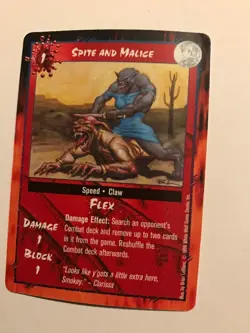 SPITE AND MALICE : RAGE LOFR 1998 CCG Combat card, White Wolf werewolf TCG, NM - Image 2