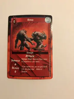 REND : RAGE LOFR 1998 CCG Combat card, White Wolf werewolf TCG, NM, 6. damage - Image 2